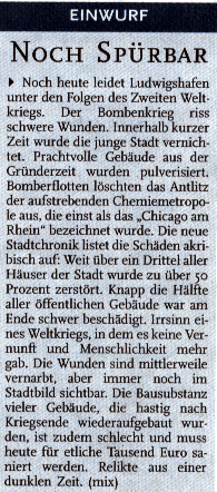 Ausriss aus der Rheinpfalz v. 9.08.2003