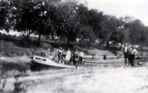 Treidler am Frankenthaler Kanal um 1930